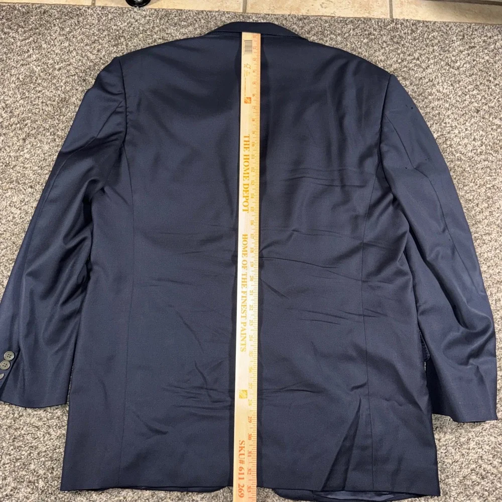 Ermenegildo Zegna 44L M. Penner Mens Navy Blue 100% Wool Blazer Sport Coat